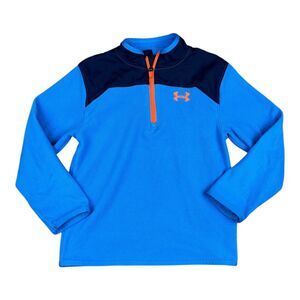 Under Armour Boys 1/4 Zip Fleece Size 6 Teal & Orange Detail Sweater